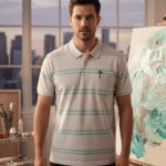 Men’s Stripe Polo T- Shirt