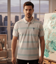 Men’s Stripe Polo T- Shirt