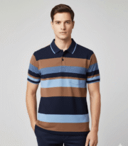 Men’s Stripe Polo T- Shirt