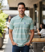 Men’s Stripe Polo T- Shirt