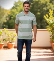 Men’s Stripe Polo T- Shirt