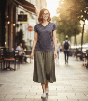 Ladies Top Striper Short Sleeve - Image 5