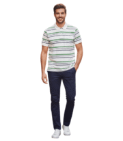 Men’s Stripe Polo T- Shirt - Image 4